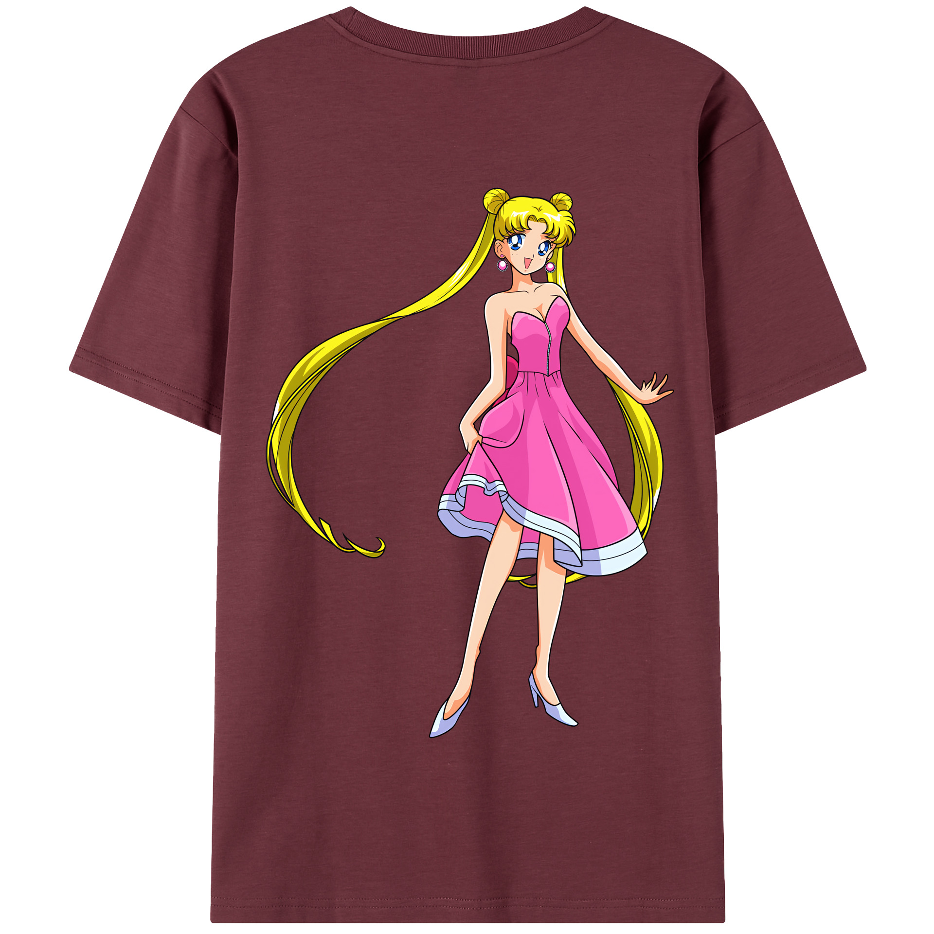 （画像用） 美少女戦士セーラームーン 愛野 美奈子 あいの みなこ Sailor Moon Aino Minako 綿100％半袖Tシャツ（背面プリント）